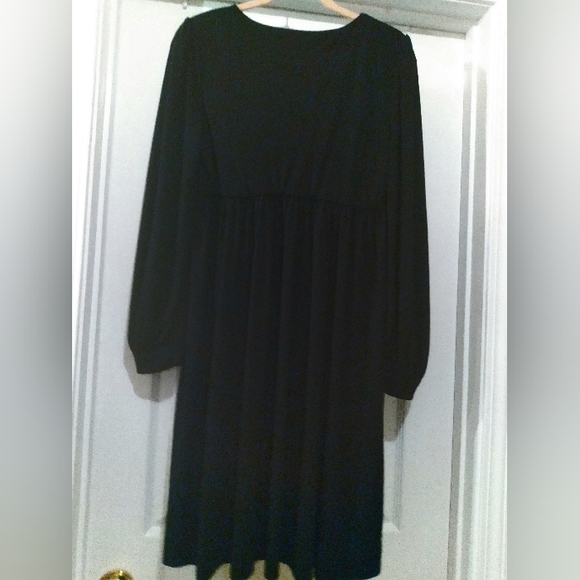 DKNY Black‎ Oversized Formal Lagenlook Whimsigoth Dress Medium - Picture 3 of 4